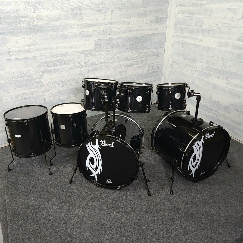 Used Pearl Export Joey Jordison 7pc Drum Set Black - Fair