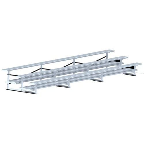 Jaypro Bleacher - 21' (3 Row - Double Foot Plank) - All Aluminum BLDP-321AL