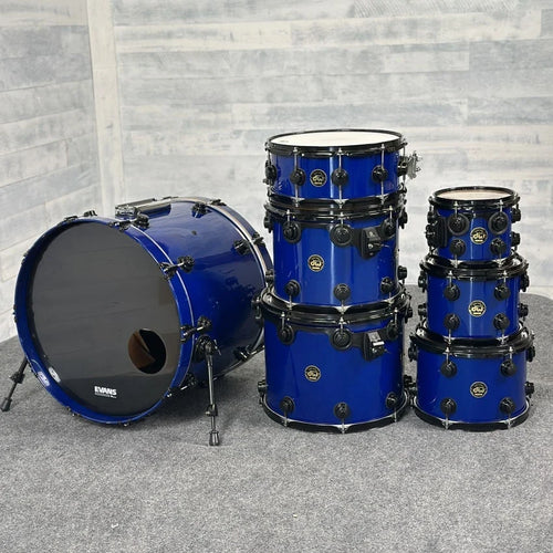 Used DW (Pre-Collectors) 7pc Maple Drum Set Blue w/Black Hardware - Fair