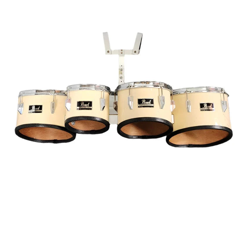 Used Pearl Marching Percussion Quad Tenor Drums w/Carrier - Fair