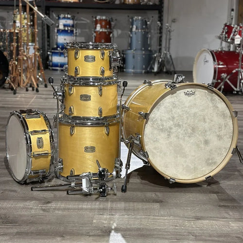 Used Yamaha Stage Custom 5pc Drum Set Natural Wood - Good
