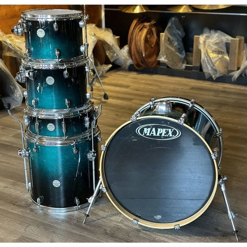 Used Mapex Birch Meridian 5pc Drum Set Sapphire Blue Fade - Good