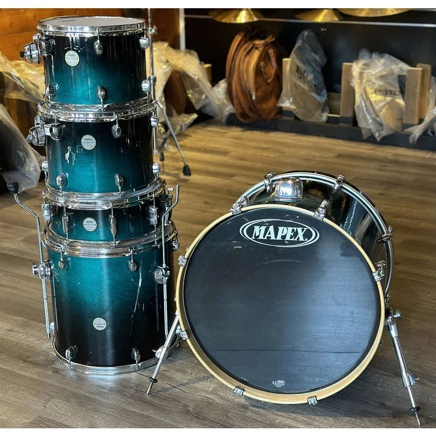 Used Mapex Birch Meridian 5pc Drum Set Sapphire Blue Fade - Good