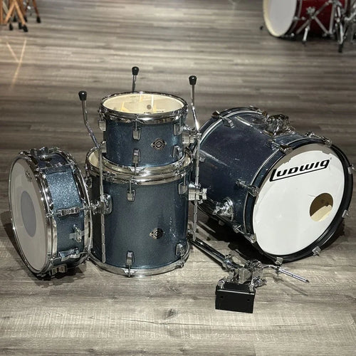 Used Ludwig Breakbeats 4pc Drum Set Silver Sparkle - Good