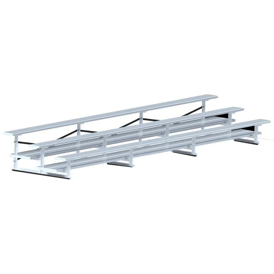 Jaypro Bleacher - 21' (3 Row - Double Foot Plank) - All Aluminum BLDP-321AL