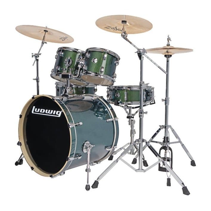 Ludwig Element Evolution 6pc Drum Set Emerald Sparkle w/Zildjian I Series Cymbals