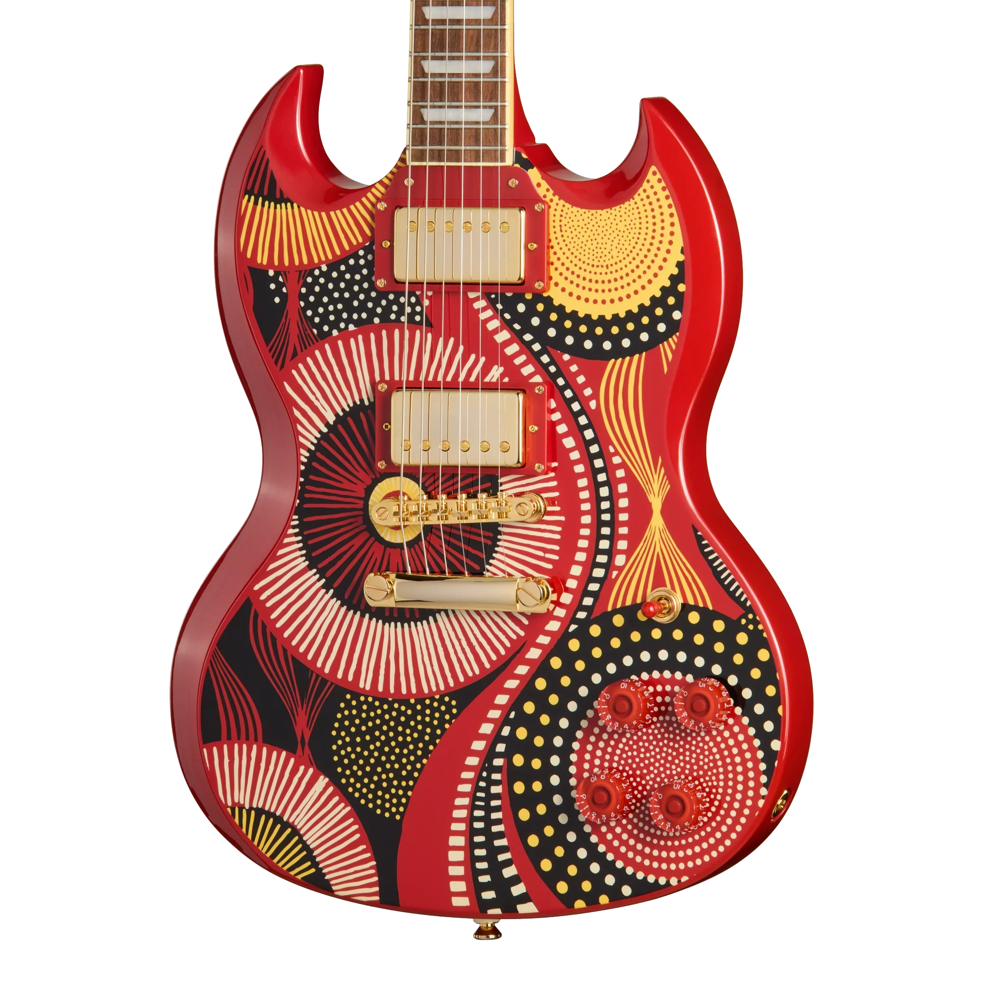 Epiphone Fatoumata Diawara SG, Ember Red with Malian Graphic
