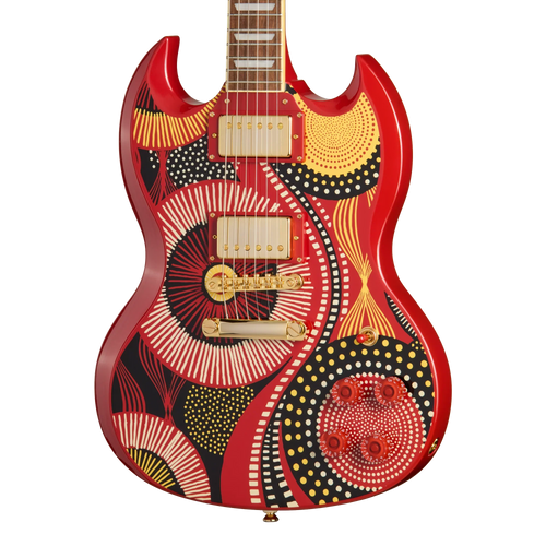 Epiphone Fatoumata Diawara SG, Ember Red with Malian Graphic