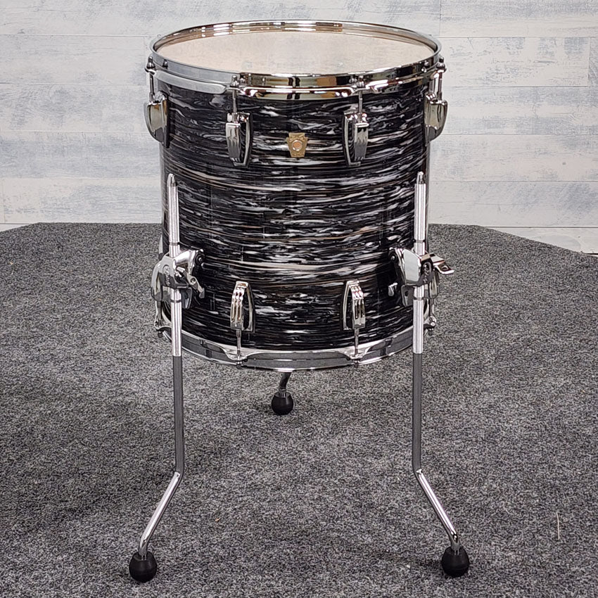 Used Ludwig Classic Maple Floor Tom 14x14 Vintage Black Oyster - Very Good
